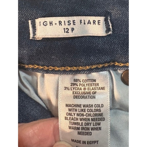 Crown‎ & Ivy Womens High Rise Flare Jeans Dark Wash Size 12 Petite - Picture 6 of 8